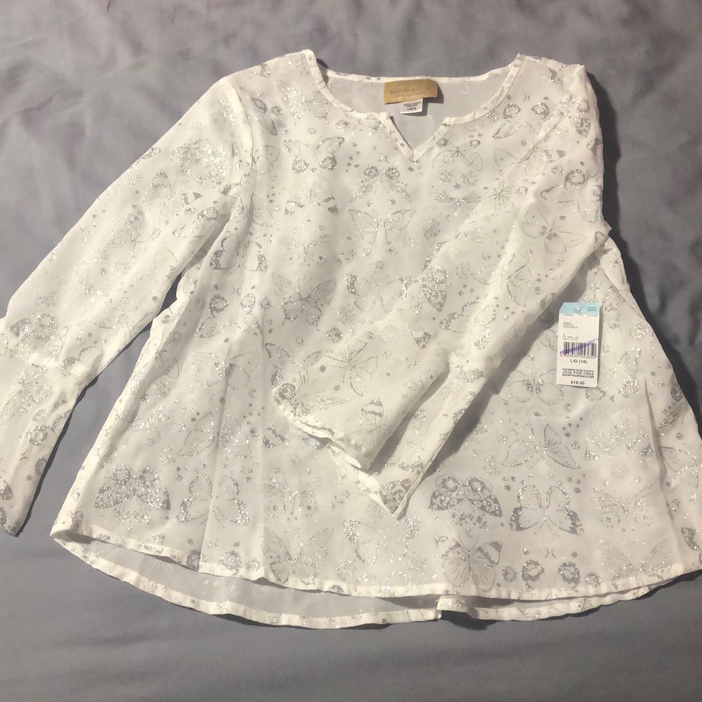 NWT Sheer butterfly top